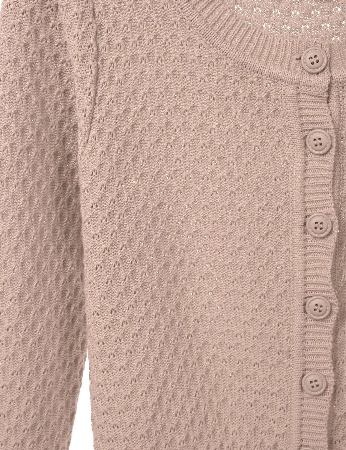 FLORIA Women's Button Down 3/4 Sleeve Crew Neck Cotton Knit Cropped Cardigan Sweater (S-3X)