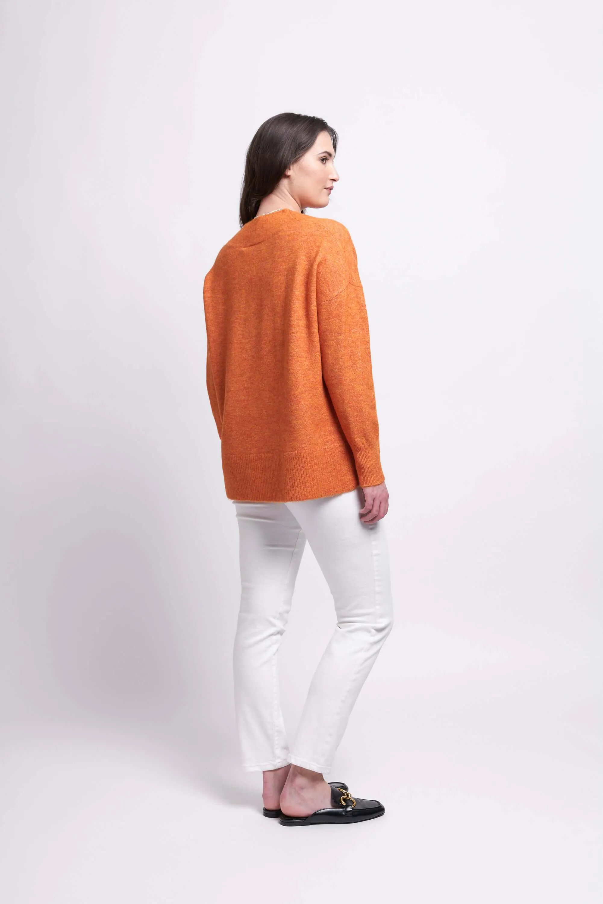 Foil Come Together Sweater in Tangerine