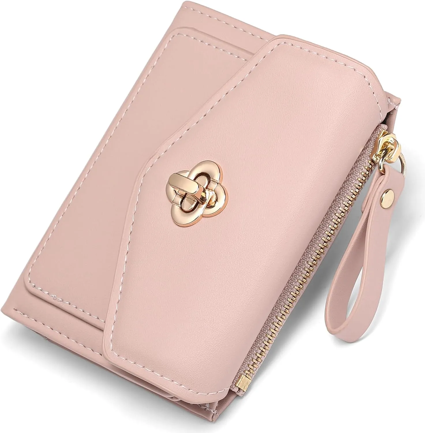 GAEKEAO Small Wallet for Women Leather RFID Blocking Credit Card Holder Organizer Mini Bifold Cute Purse with Zipper Coin Pocket