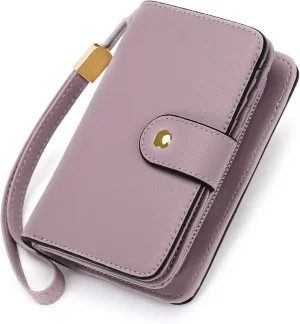 GAEKEAO Small Wallet for Women RFID Blocking Leather Wristlet Purse Bifold Ladies Wallet Credit Card Holder with ID Window