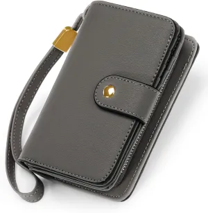 GAEKEAO Small Wallet for Women RFID Blocking Leather Wristlet Purse Bifold Ladies Wallet Credit Card Holder with ID Window