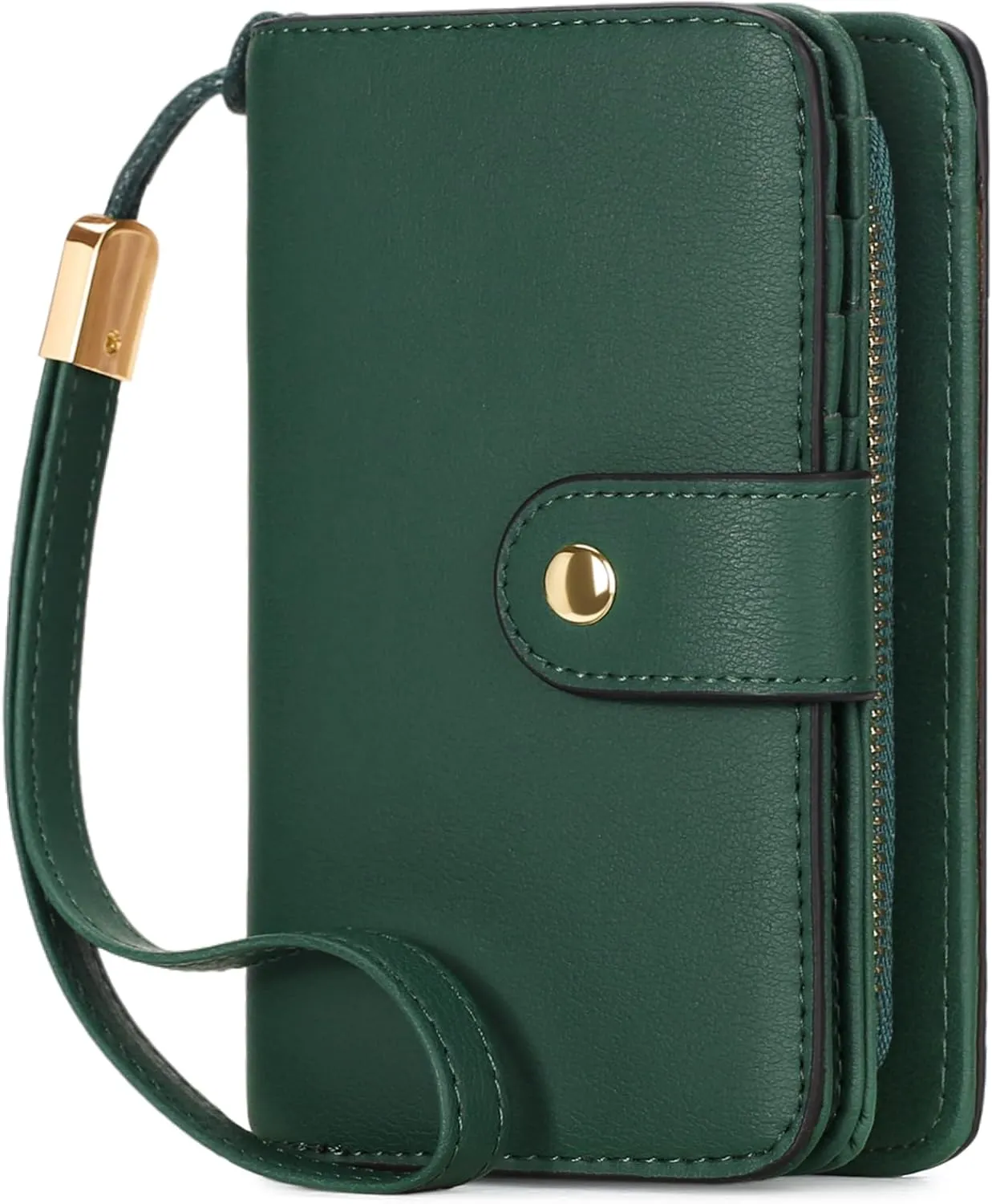 GAEKEAO Small Wallet for Women RFID Blocking Leather Wristlet Purse Bifold Ladies Wallet Credit Card Holder with ID Window