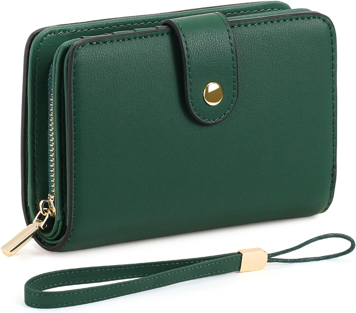 GAEKEAO Small Wallet for Women RFID Blocking Leather Wristlet Purse Bifold Ladies Wallet Credit Card Holder with ID Window