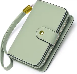 GAEKEAO Small Wallet for Women RFID Blocking Leather Wristlet Purse Bifold Ladies Wallet Credit Card Holder with ID Window