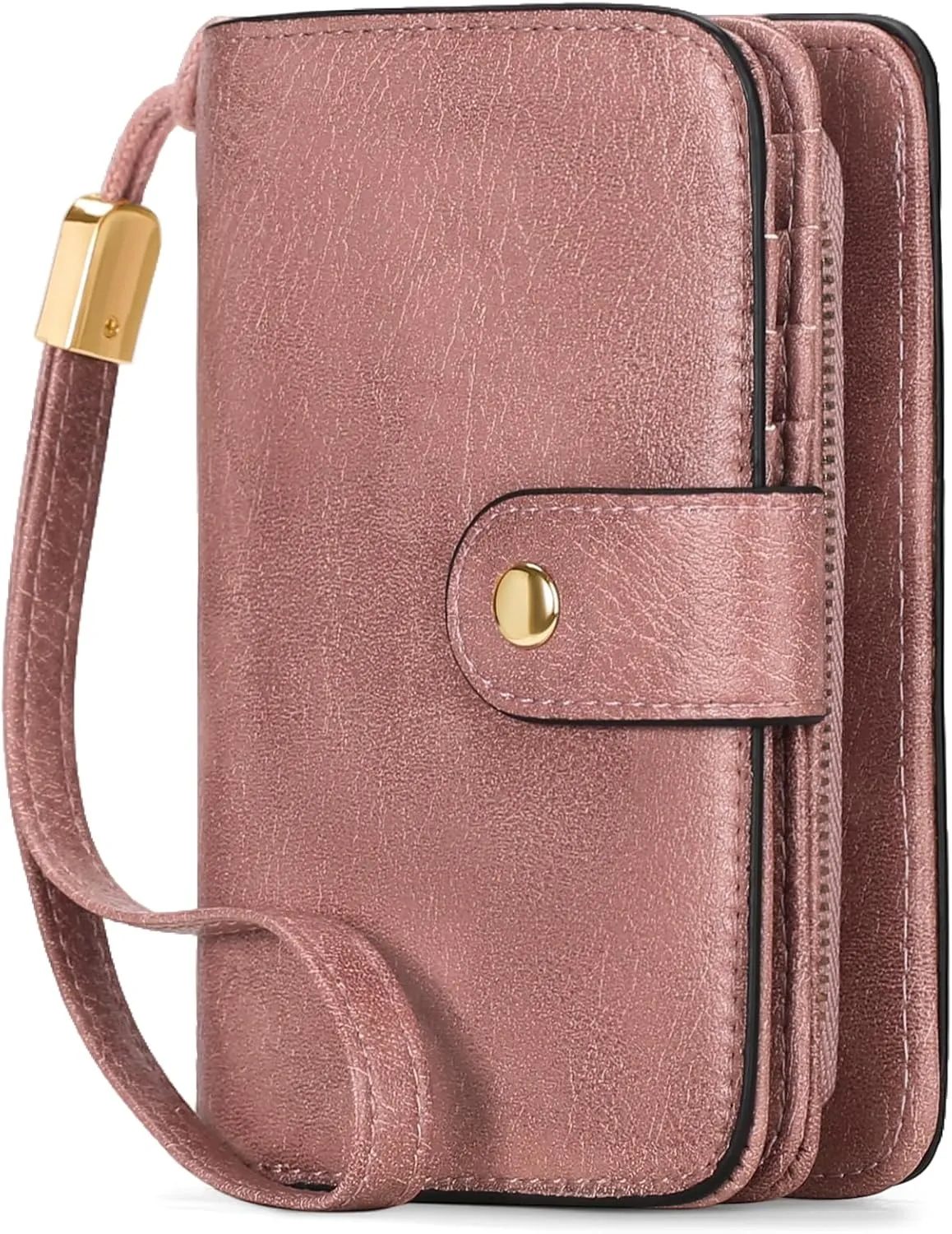 GAEKEAO Small Wallet for Women RFID Blocking Leather Wristlet Purse Bifold Ladies Wallet Credit Card Holder with ID Window