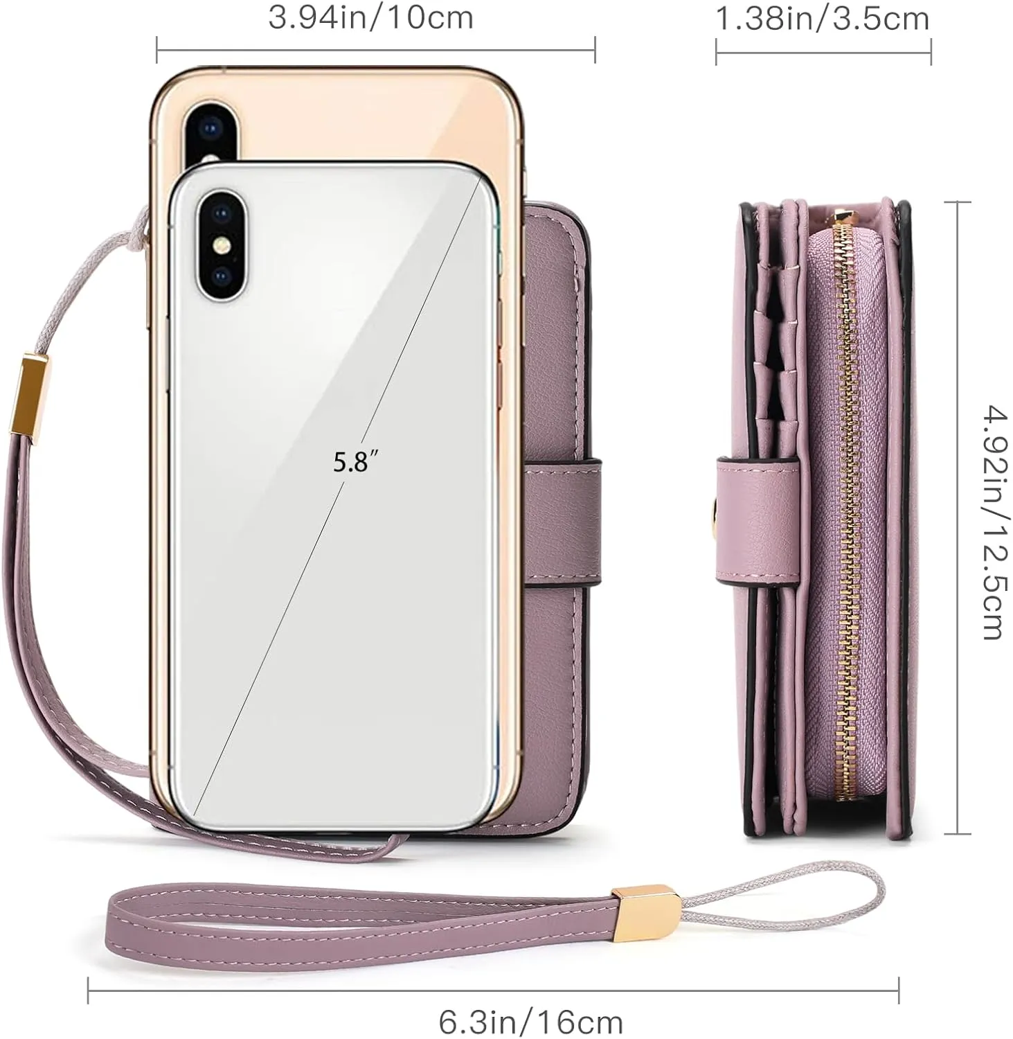 GAEKEAO Small Wallet for Women RFID Blocking Leather Wristlet Purse Bifold Ladies Wallet Credit Card Holder with ID Window