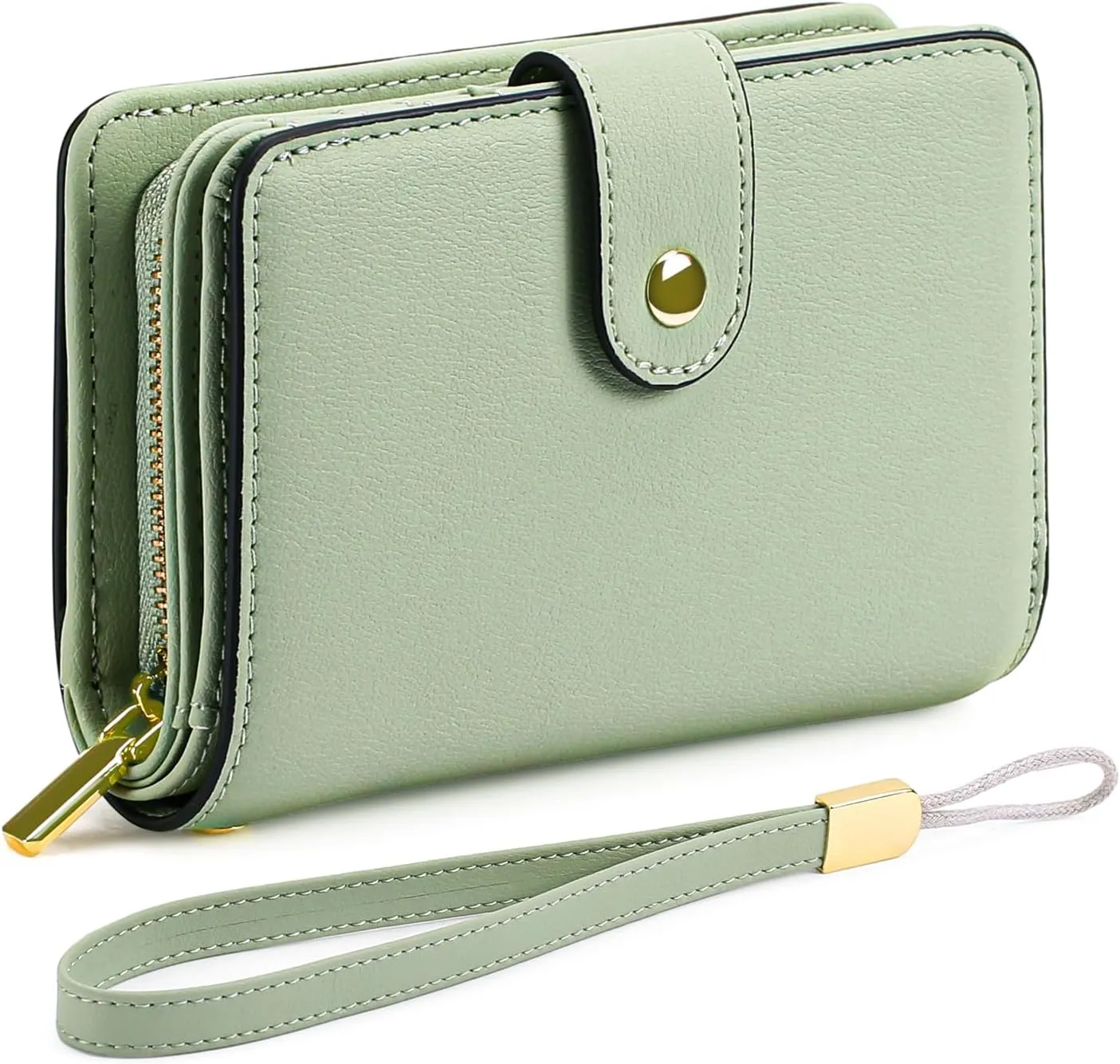 GAEKEAO Small Wallet for Women RFID Blocking Leather Wristlet Purse Bifold Ladies Wallet Credit Card Holder with ID Window