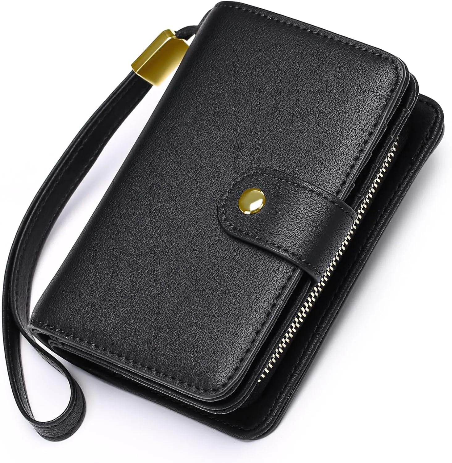 GAEKEAO Small Wallet for Women RFID Blocking Leather Wristlet Purse Bifold Ladies Wallet Credit Card Holder with ID Window