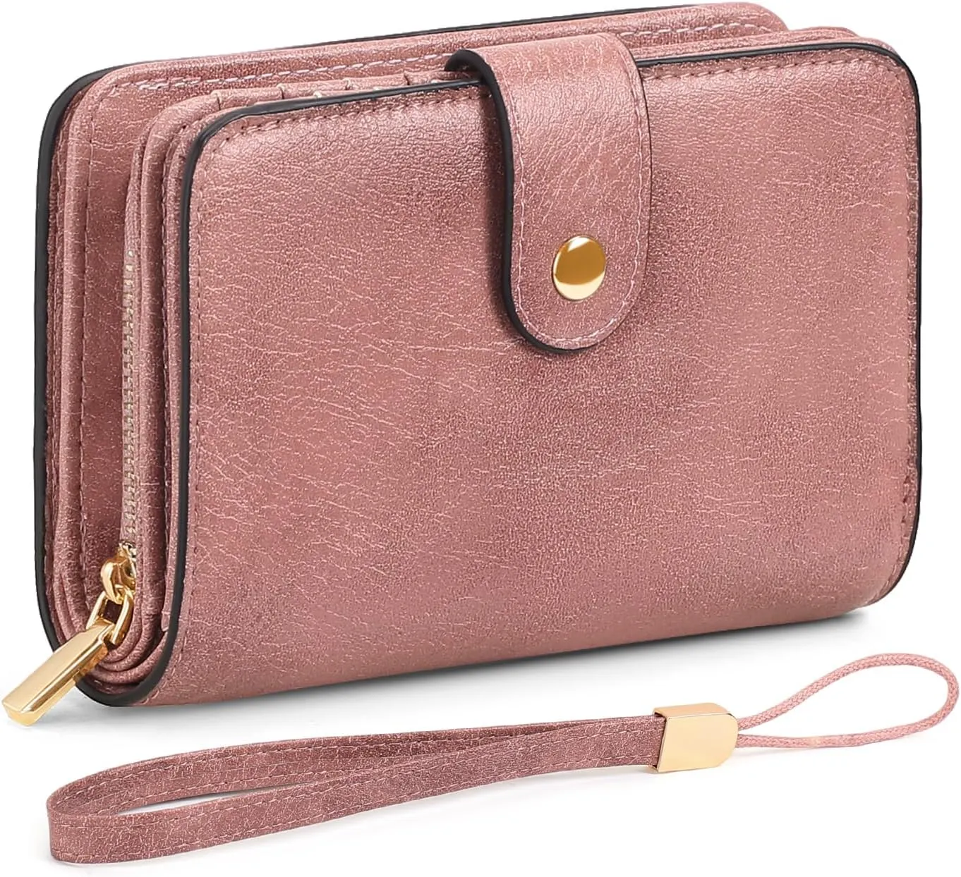 GAEKEAO Small Wallet for Women RFID Blocking Leather Wristlet Purse Bifold Ladies Wallet Credit Card Holder with ID Window