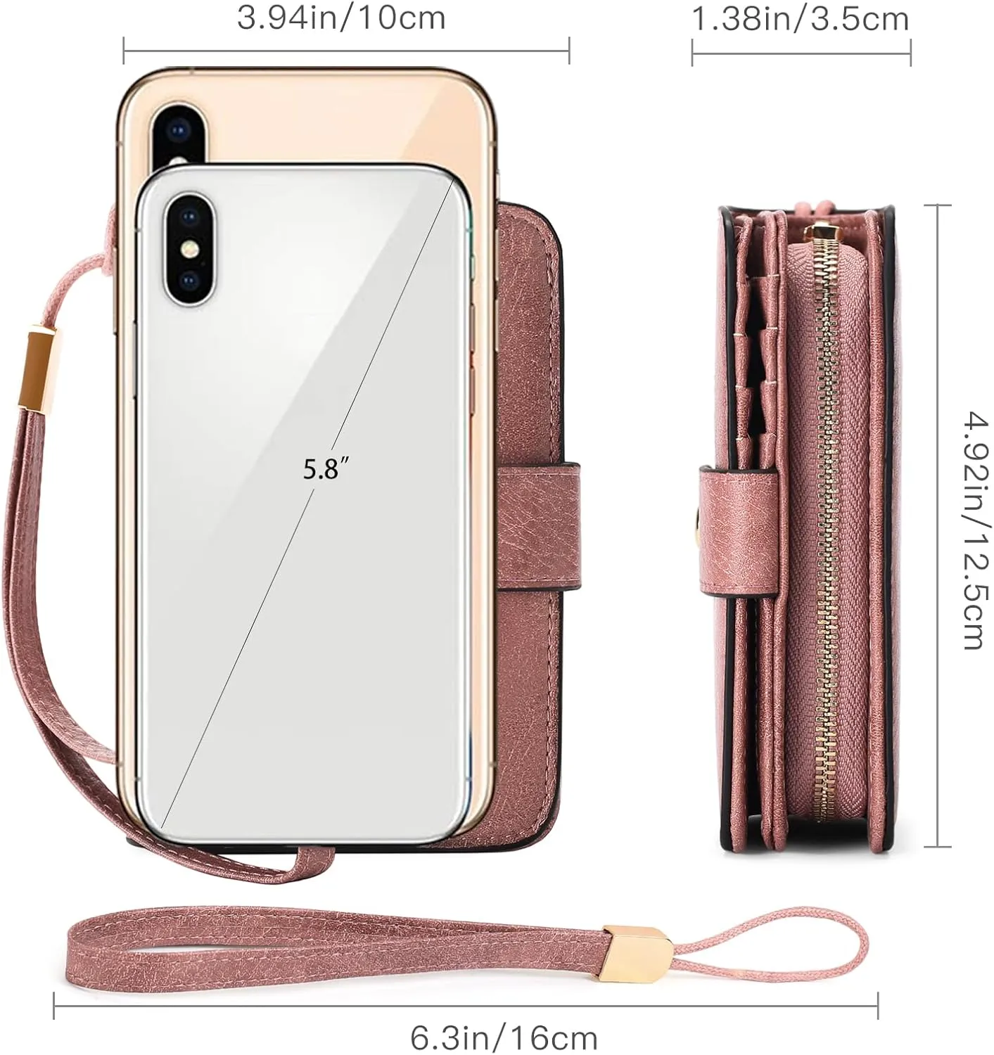 GAEKEAO Small Wallet for Women RFID Blocking Leather Wristlet Purse Bifold Ladies Wallet Credit Card Holder with ID Window