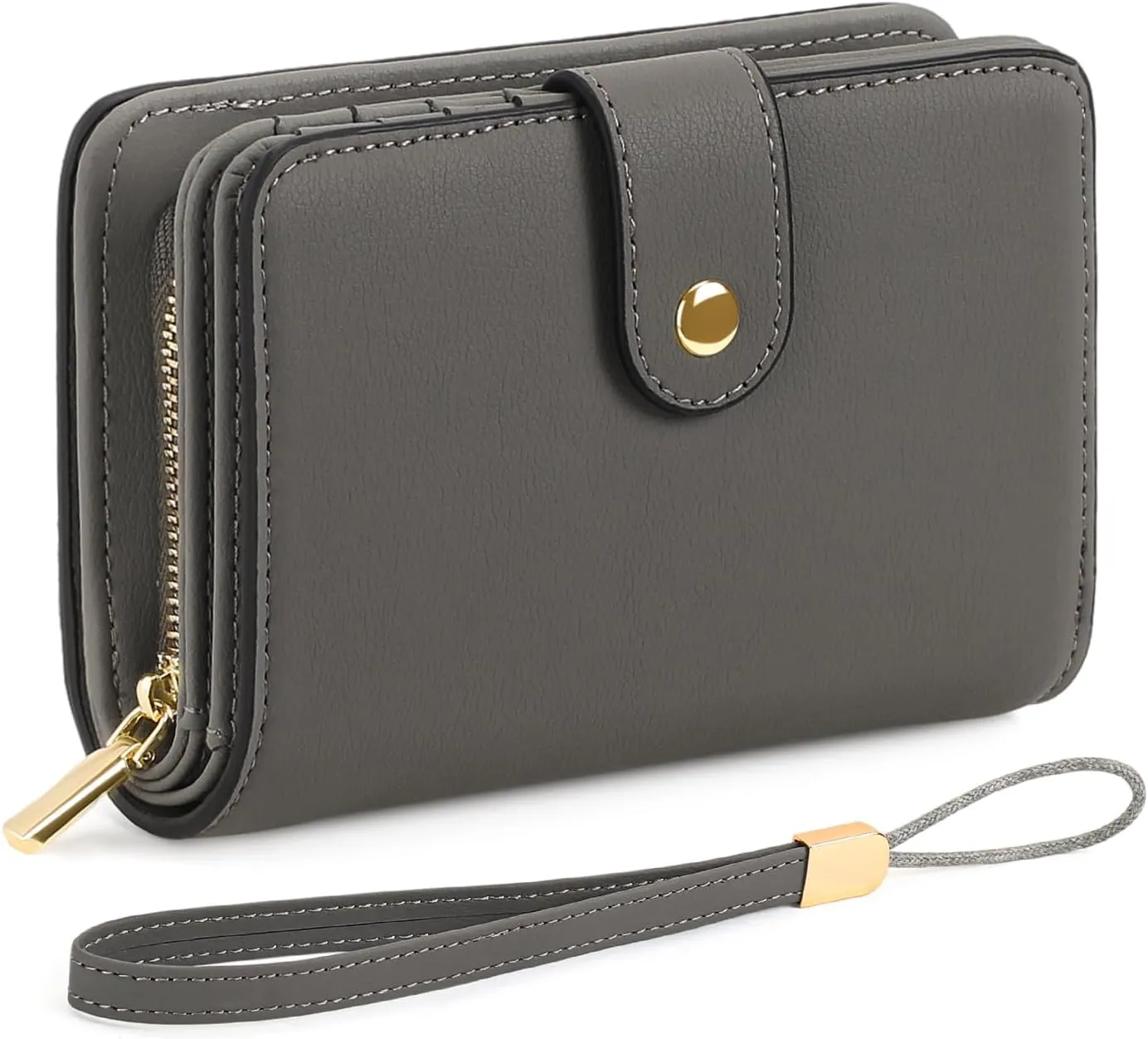 GAEKEAO Small Wallet for Women RFID Blocking Leather Wristlet Purse Bifold Ladies Wallet Credit Card Holder with ID Window