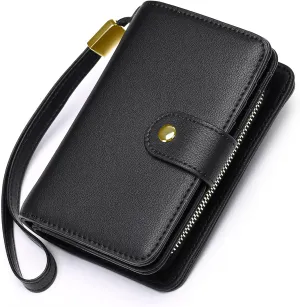 GAEKEAO Small Wallet for Women RFID Blocking Leather Wristlet Purse Bifold Ladies Wallet Credit Card Holder with ID Window