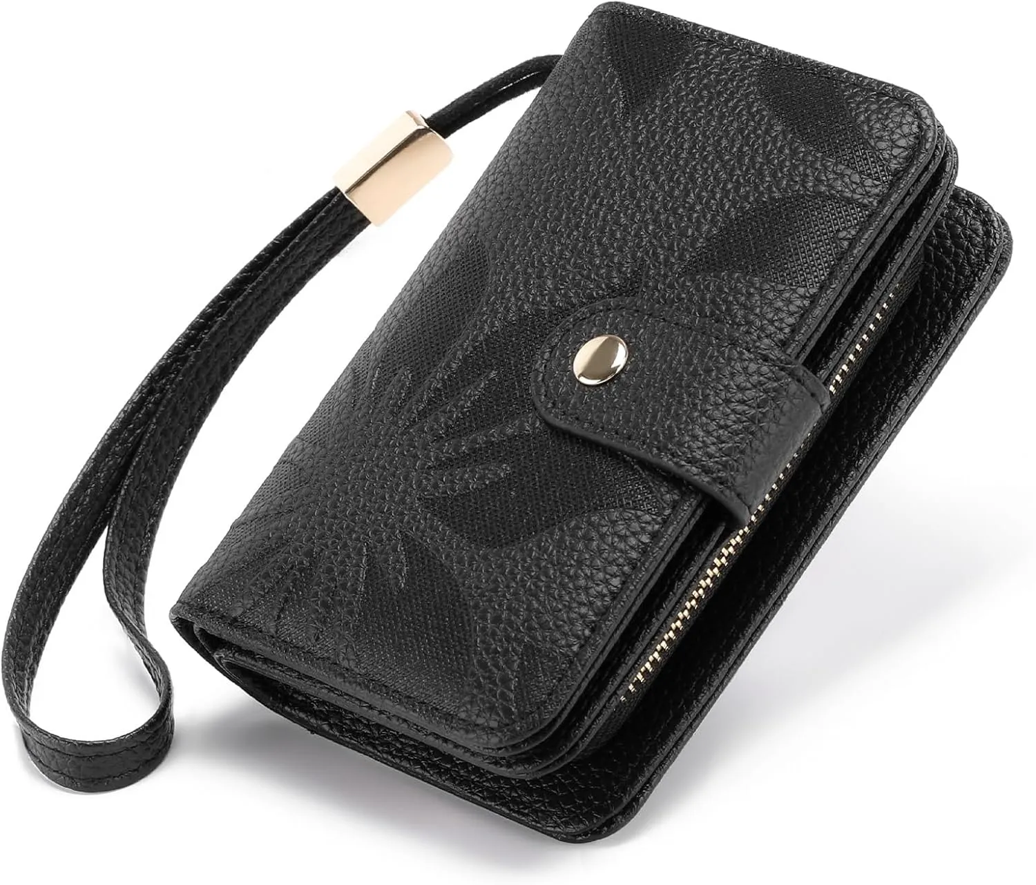 GAEKEAO Small Wallet for Women RFID Blocking Leather Wristlet Purse Bifold Ladies Wallet Credit Card Holder with ID Window