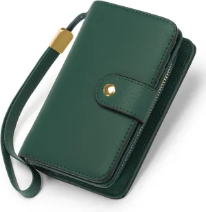 GAEKEAO Small Wallet for Women RFID Blocking Leather Wristlet Purse Bifold Ladies Wallet Credit Card Holder with ID Window