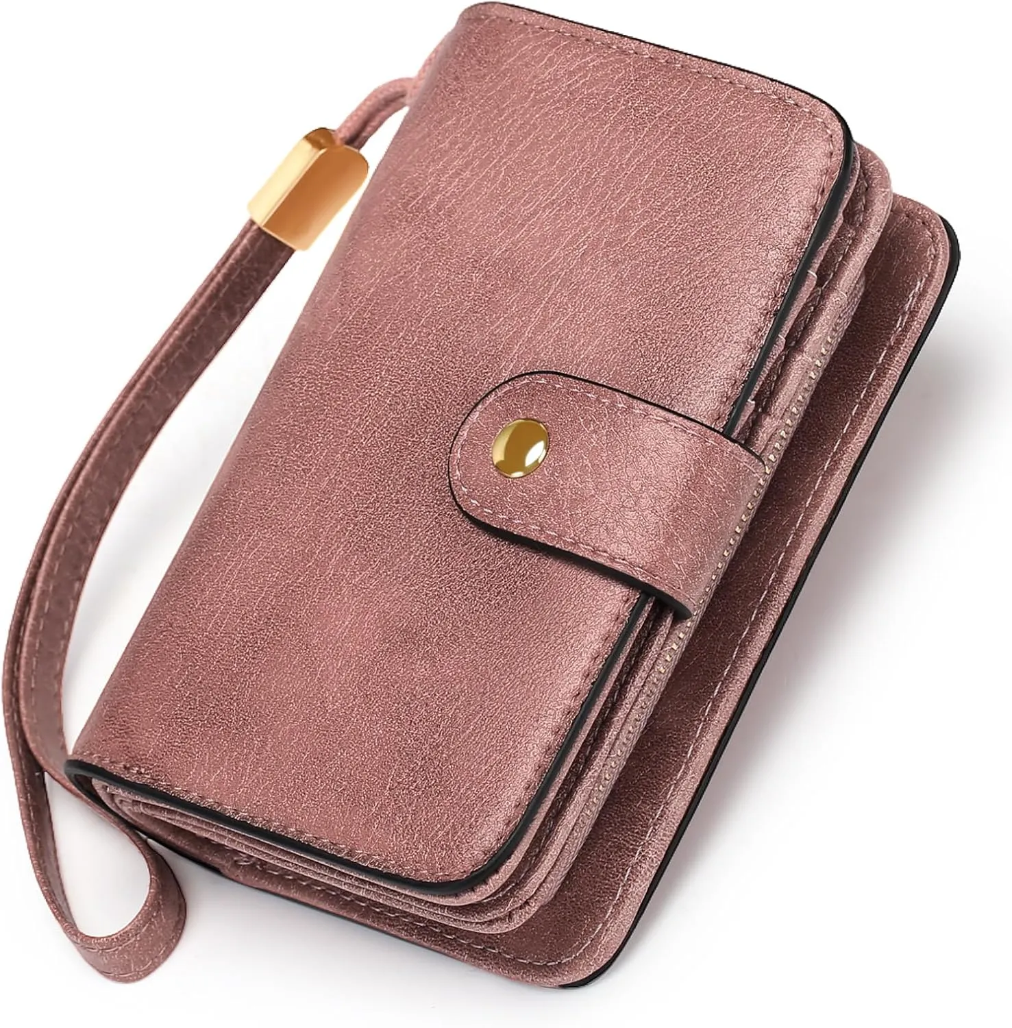 GAEKEAO Small Wallet for Women RFID Blocking Leather Wristlet Purse Bifold Ladies Wallet Credit Card Holder with ID Window