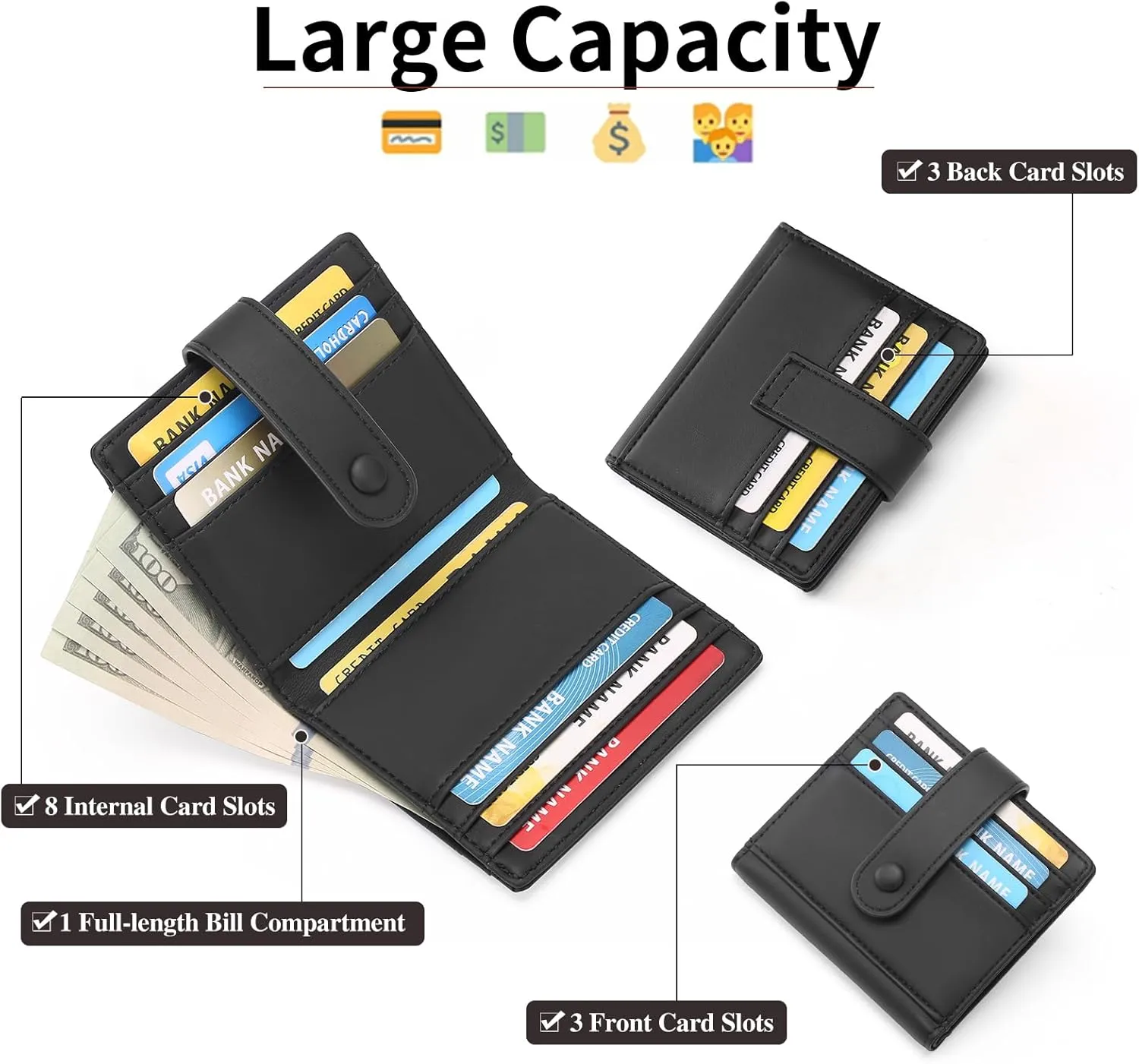 GAEKEAO Small Wallets for Women Leather RFID Blocking Slim Bifold Credit Card Holder Womens Wallet Purse