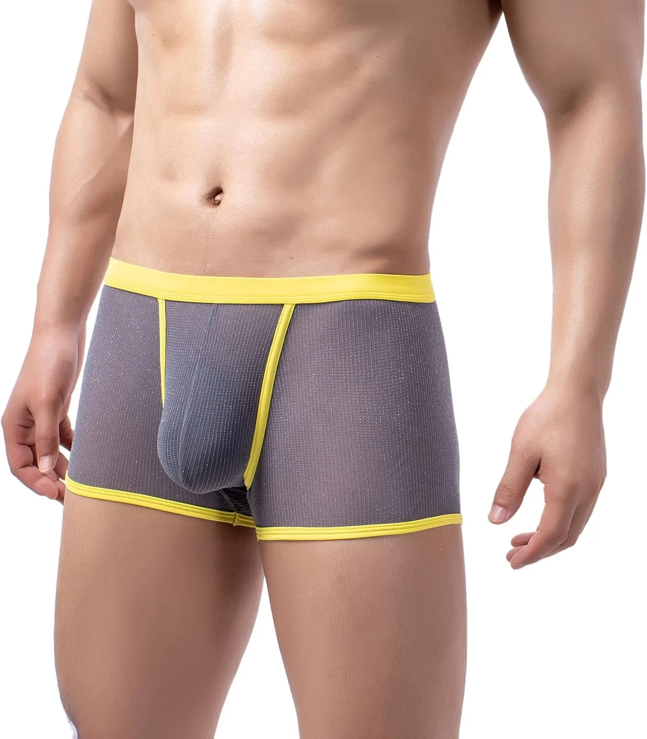GIERIDUC Men's See Through Underwear Matching Christmas Underwear Couples Men Underwear Boxer Brief High Waisted Male Thong