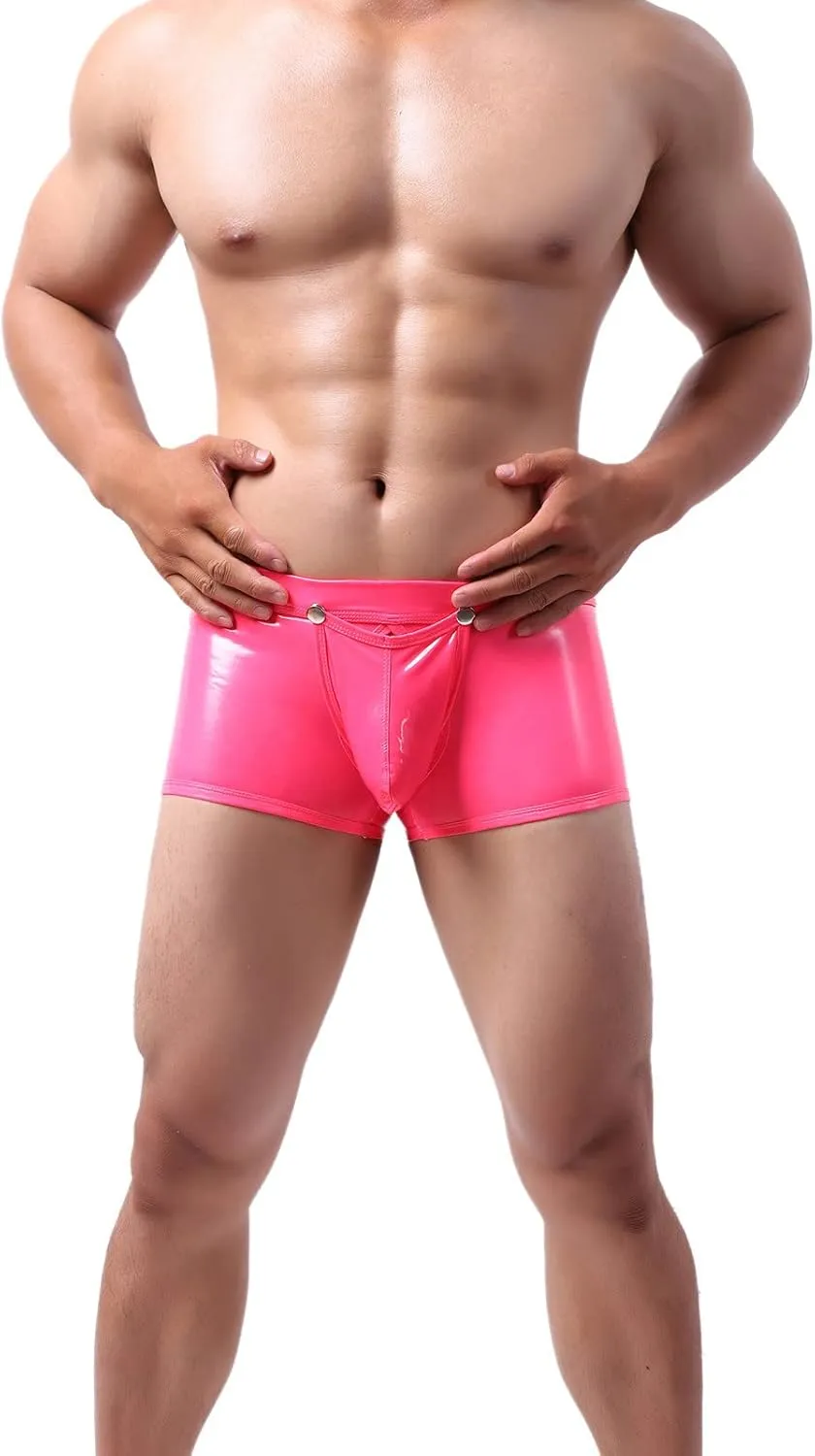 GIERIDUC Men's Stretch Thong Underwear Funny Boxer Briefs for Boyfriend Nylon Spandex Underwear Men Mens Assless Underwear