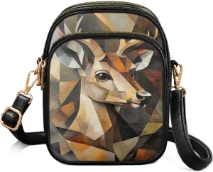 GIFTPUZZ Abstract Art Crossbody Purses for Women Adjustable Crossbody Bag with Zipper Closure and Soft Leather Fabric