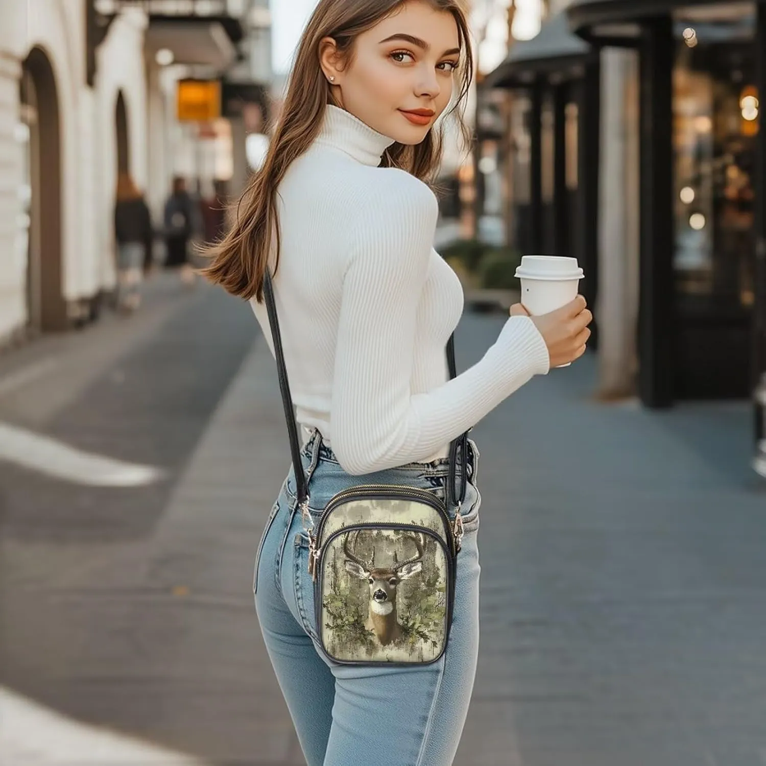 GIFTPUZZ Cross Body Bag for Women Soft Leather Wallet Phone Bag with Multi Pockets 6.74 * 3.08 * 8.46 inches