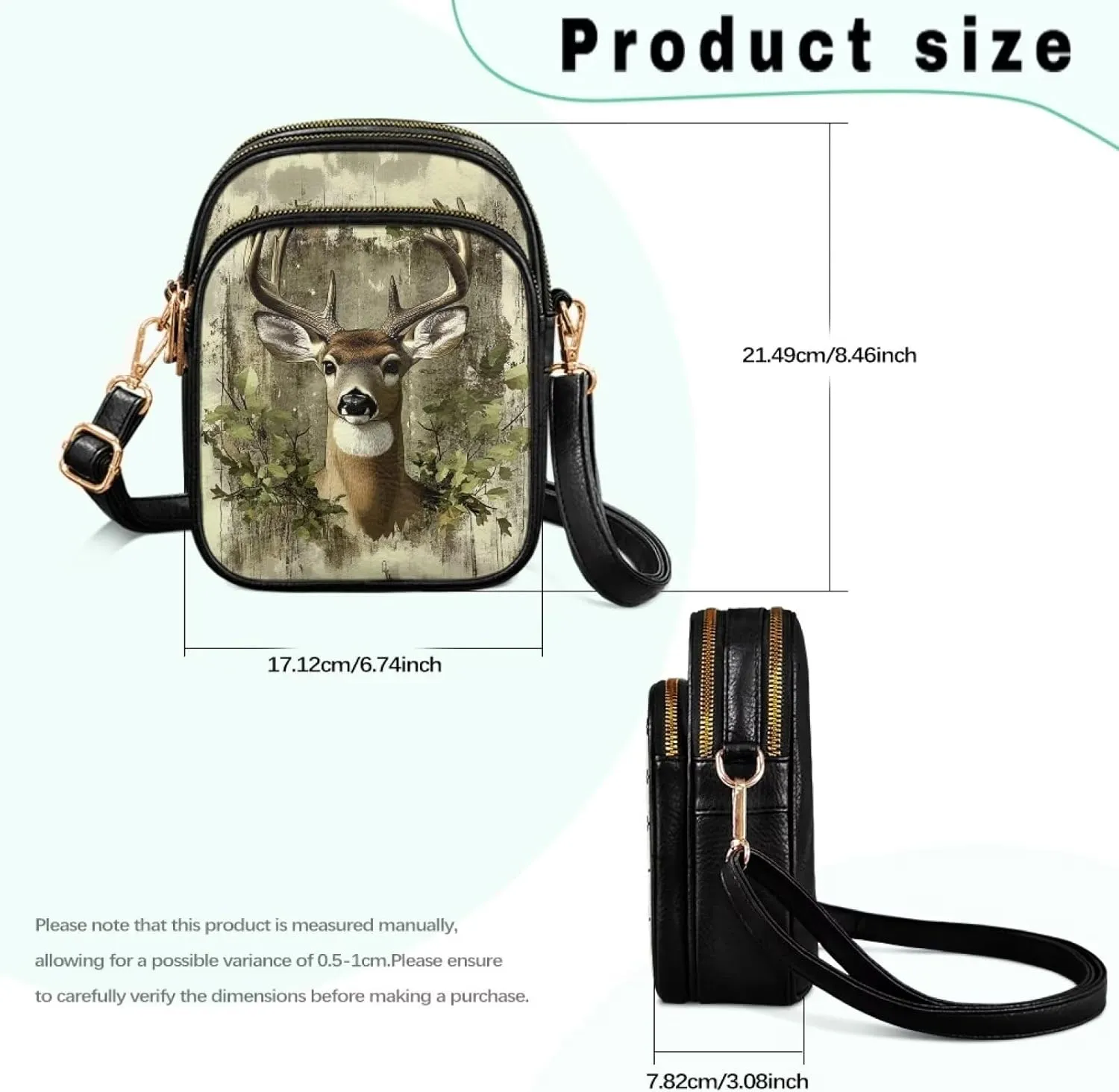 GIFTPUZZ Cross Body Bag for Women Soft Leather Wallet Phone Bag with Multi Pockets 6.74 * 3.08 * 8.46 inches