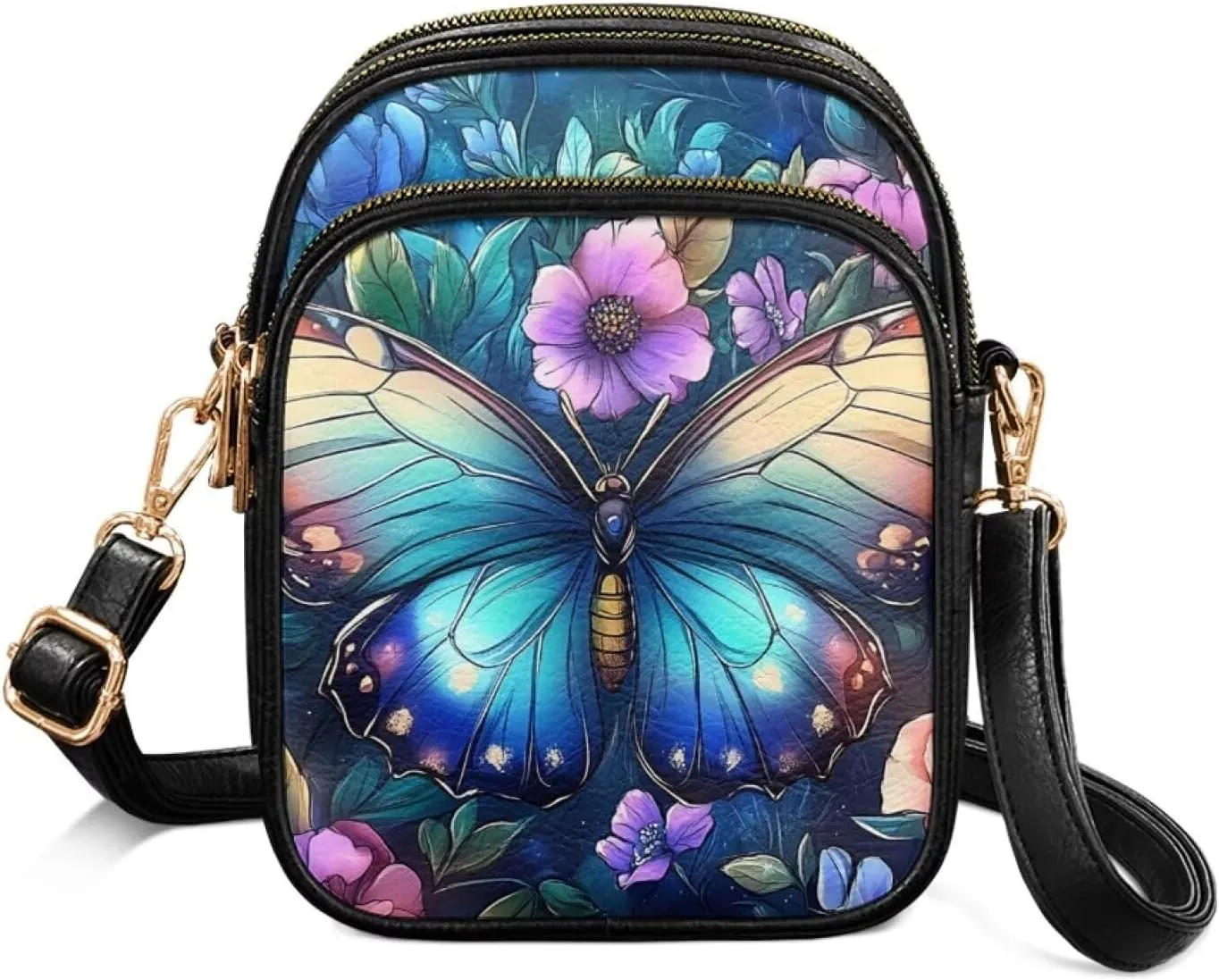 GIFTPUZZ Cross Body Bag for Women Soft Leather Wallet Phone Bag with Multi Pockets 6.74 * 3.08 * 8.46 inches