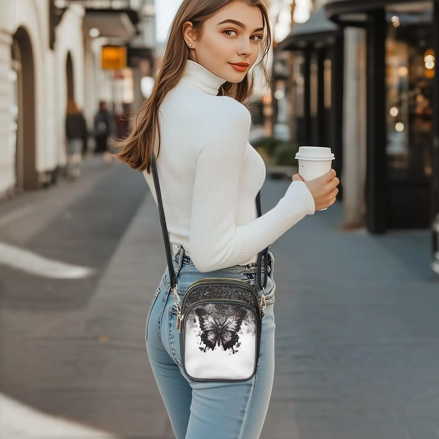 GIFTPUZZ Cross Body Bag for Women Soft Leather Wallet Phone Bag with Multi Pockets 6.74 * 3.08 * 8.46 inches