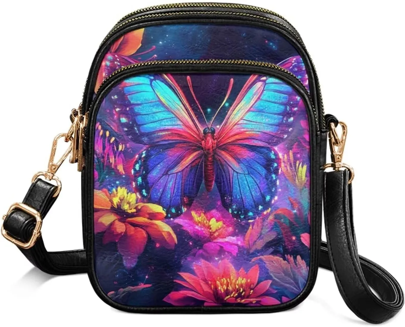 GIFTPUZZ Cross Body Bag for Women Soft Leather Wallet Phone Bag with Multi Pockets 6.74 * 3.08 * 8.46 inches