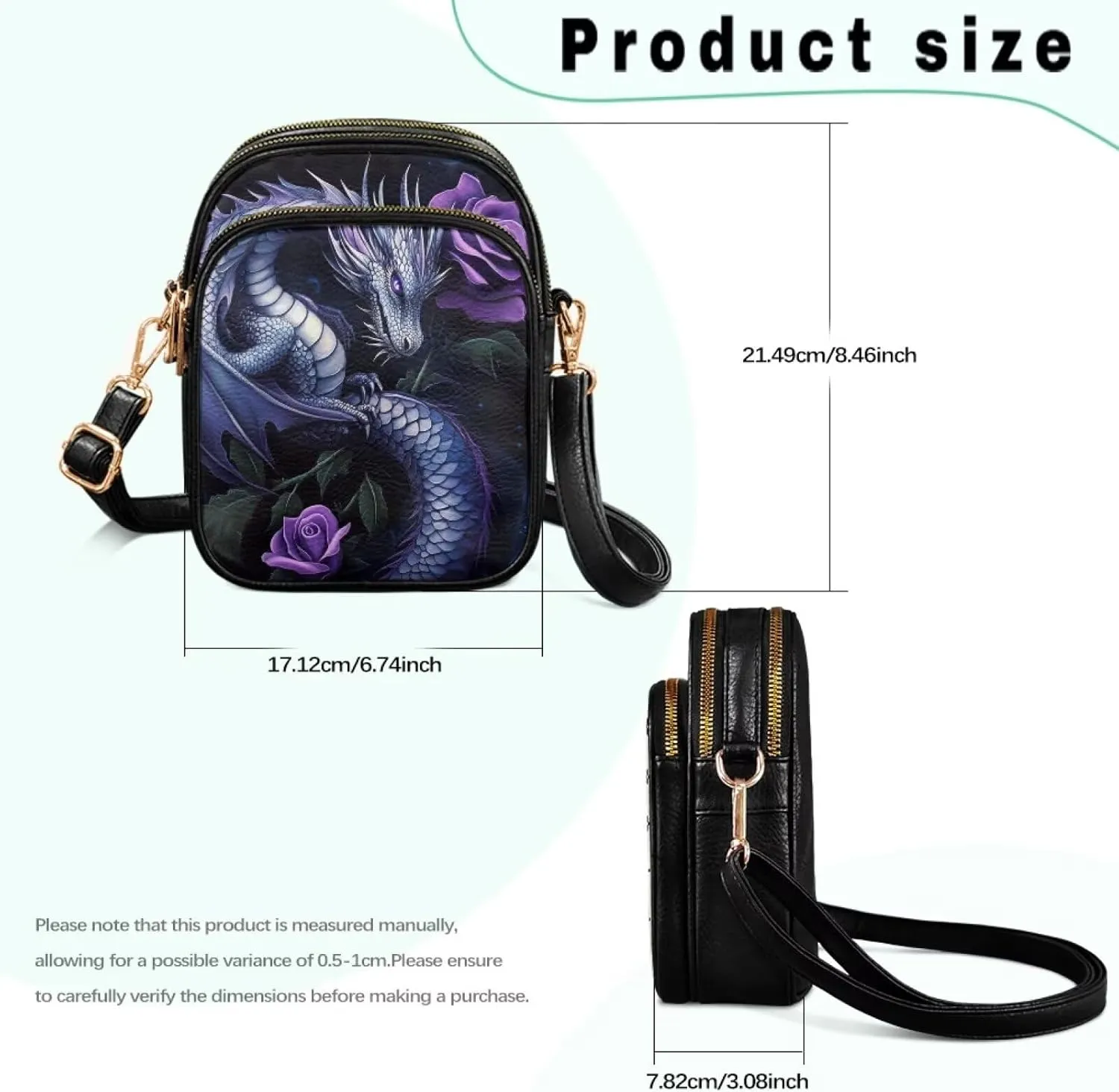 GIFTPUZZ Crossbody Purses for Women Medium Soft Leathe Bag with 3 Pockets Adjustable Strap and Internal Zipper Pocket