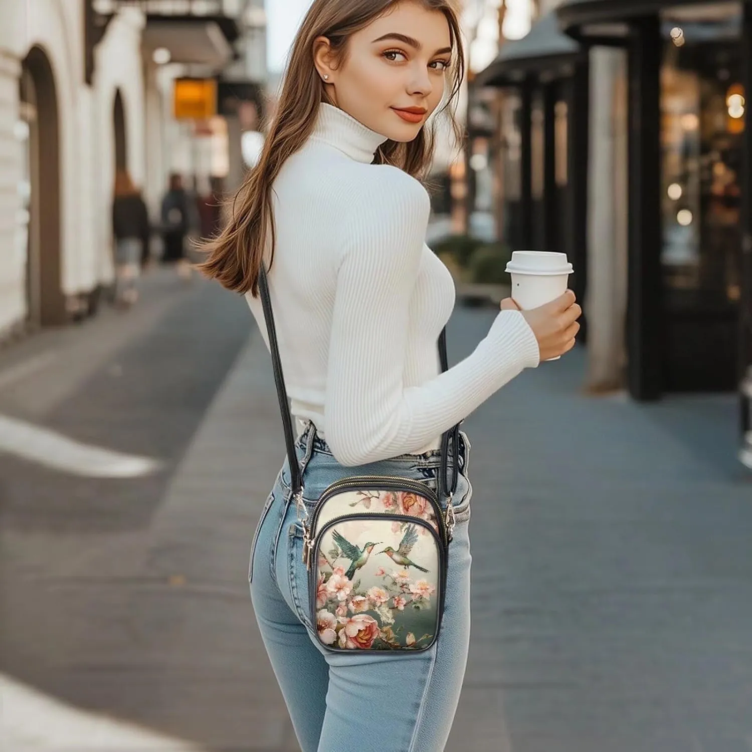 GIFTPUZZ Leather Crossbody Bags for Women Ladies Sling Handbags Medium Cross body Purses Handbags Soft