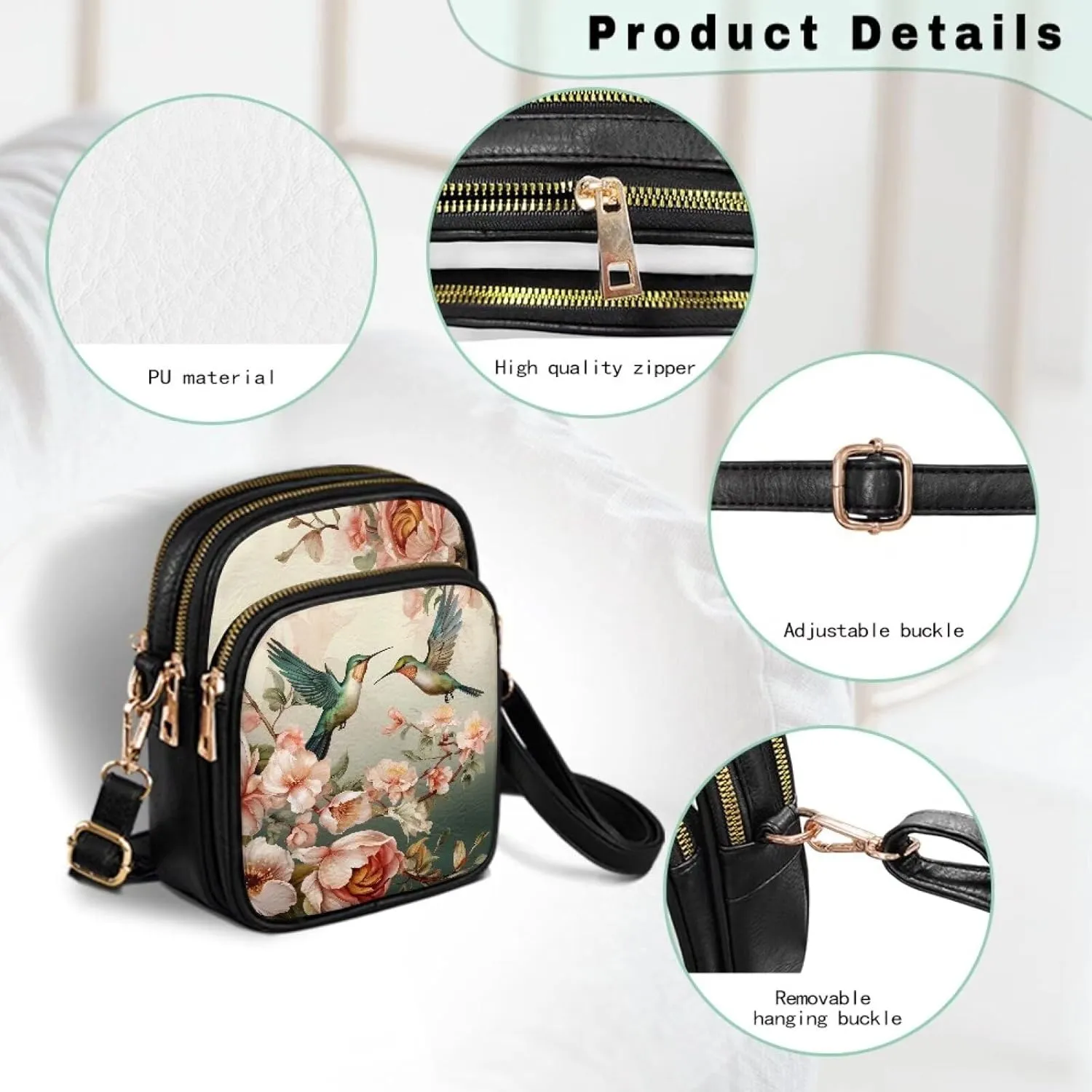 GIFTPUZZ Leather Crossbody Bags for Women Ladies Sling Handbags Medium Cross body Purses Handbags Soft