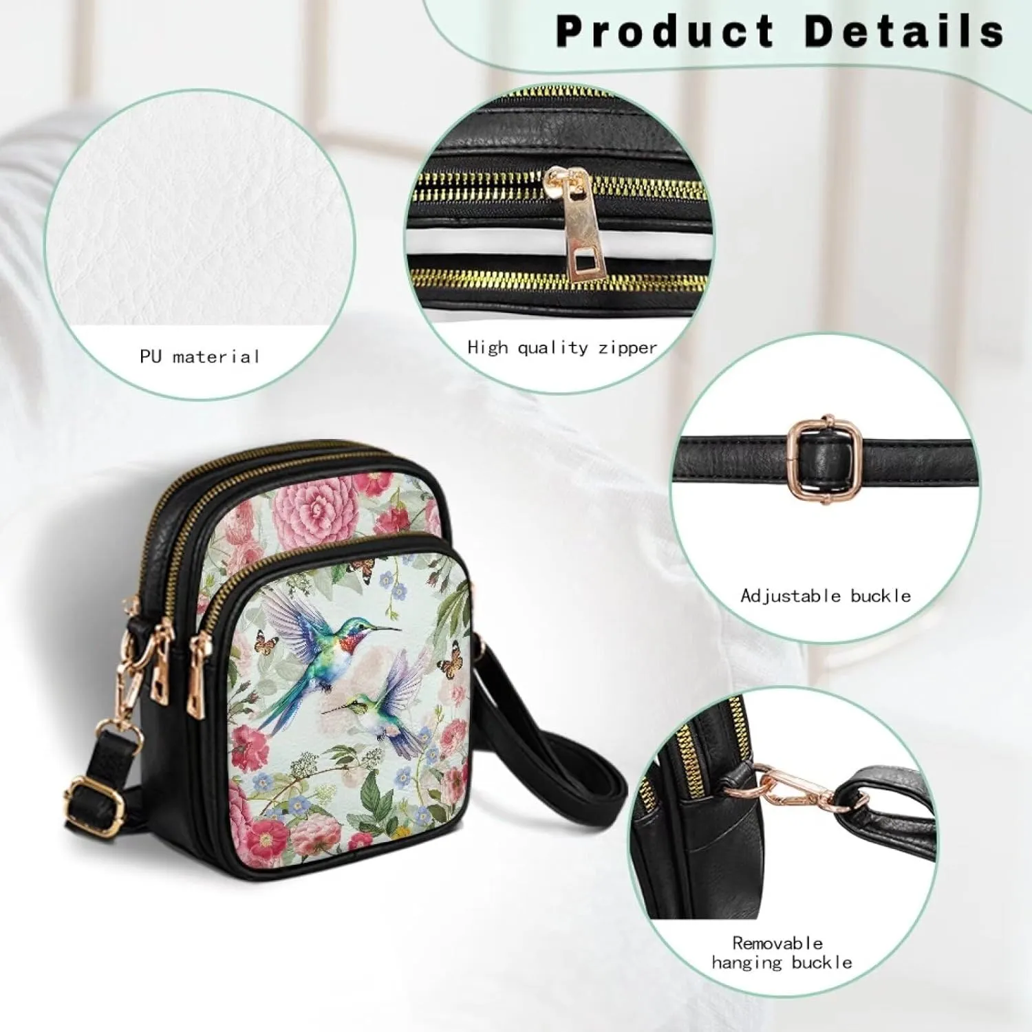 GIFTPUZZ Leather Crossbody Bags for Women Ladies Sling Handbags Medium Cross body Purses Handbags Soft