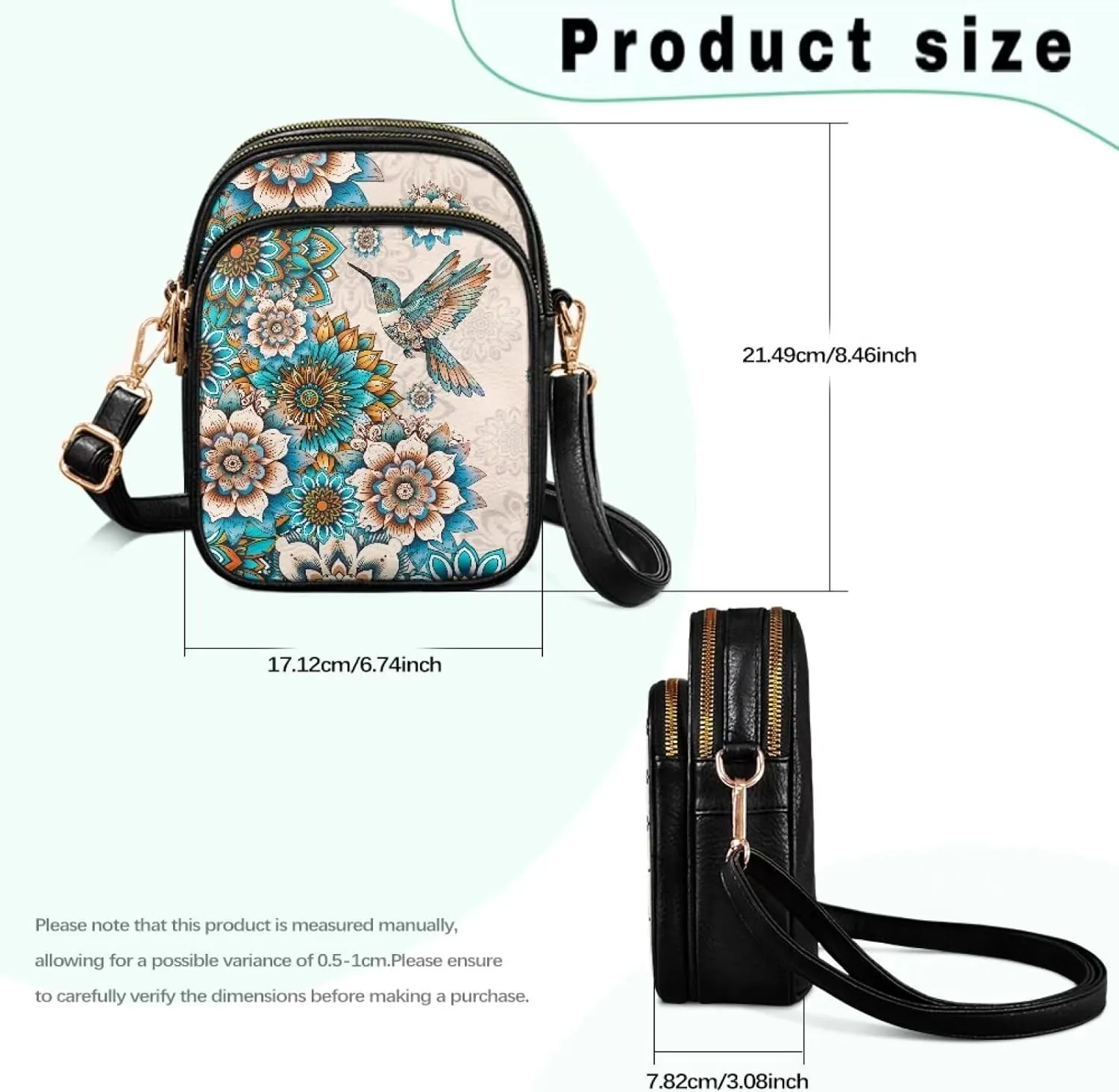 GIFTPUZZ Leather Crossbody Bags for Women Ladies Sling Handbags Medium Cross body Purses Handbags Soft
