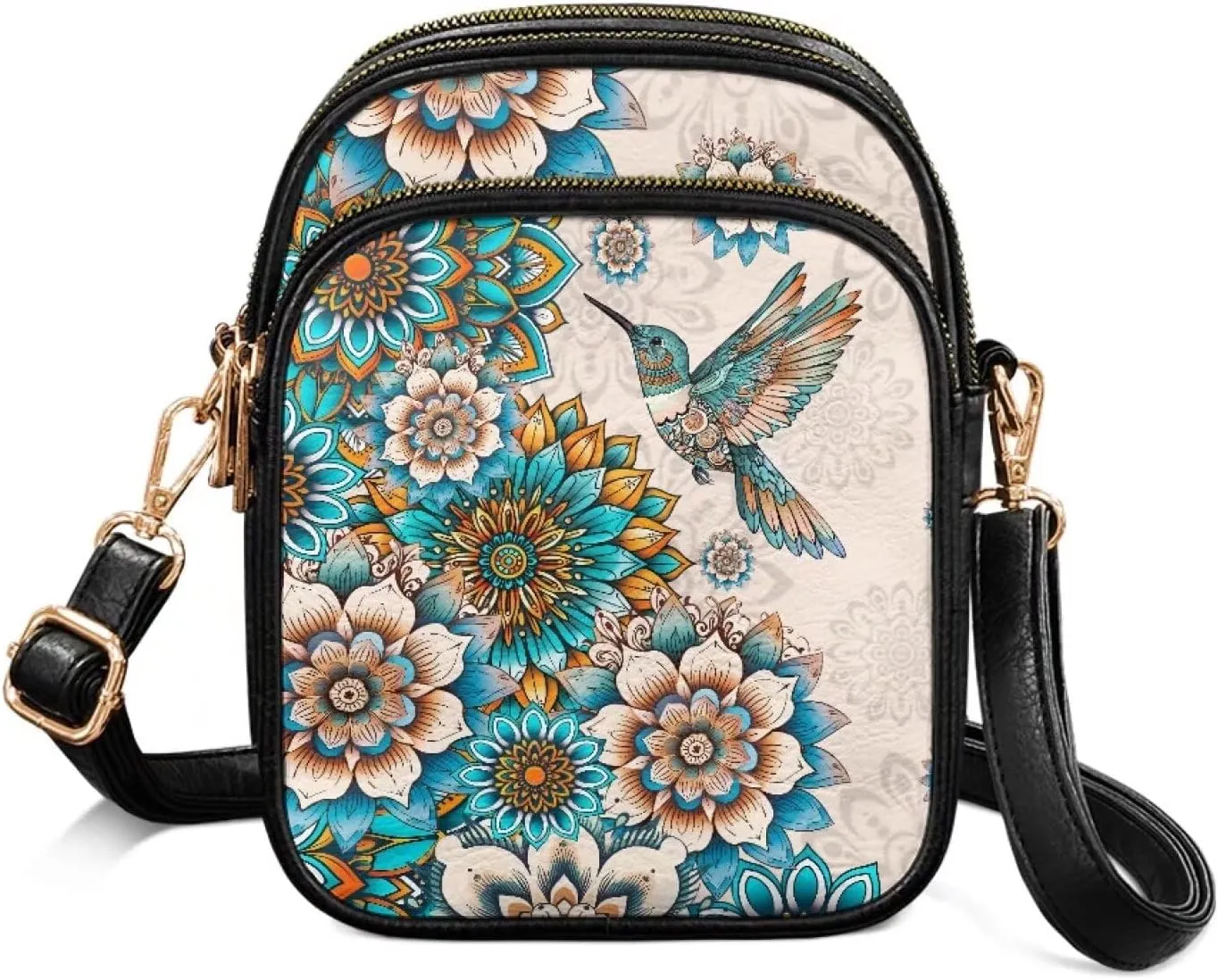 GIFTPUZZ Leather Crossbody Bags for Women Ladies Sling Handbags Medium Cross body Purses Handbags Soft