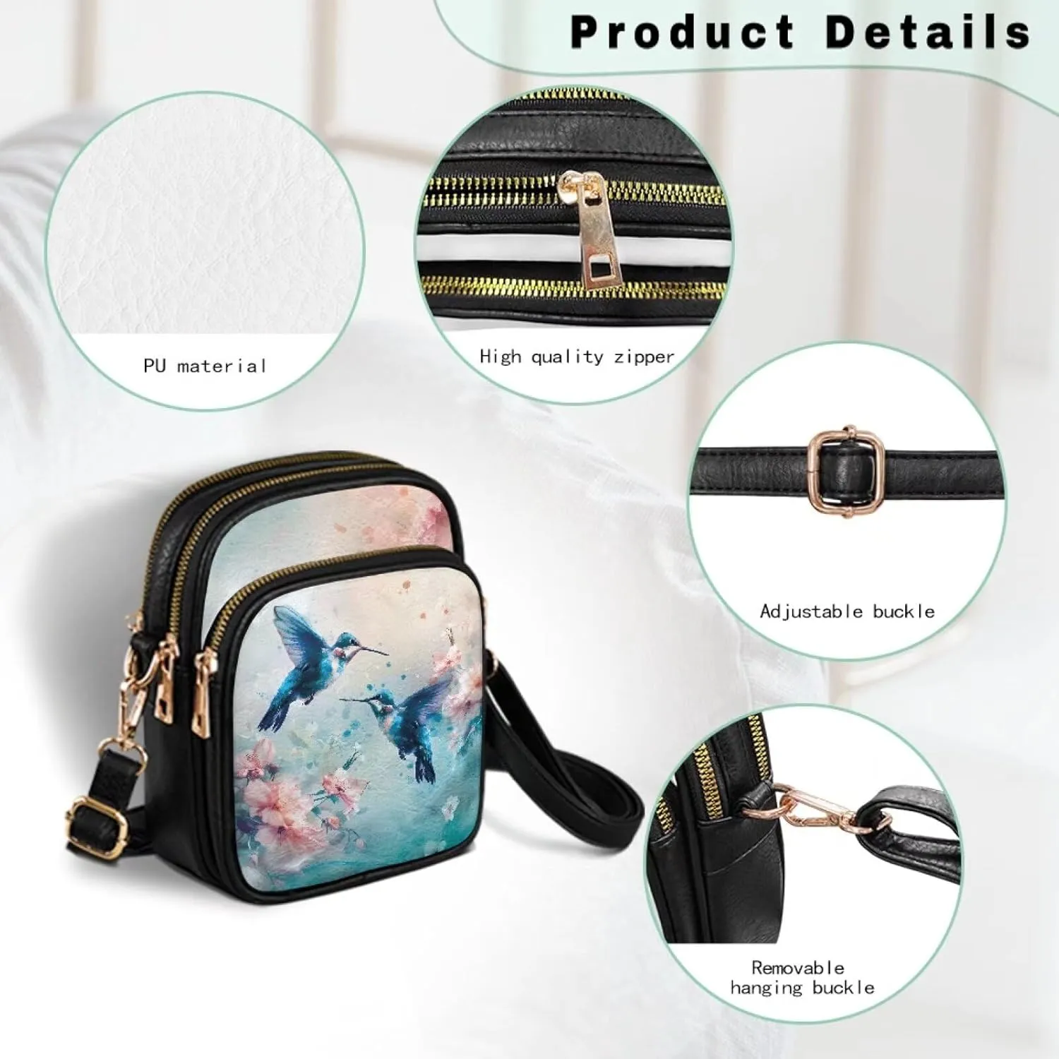 GIFTPUZZ Leather Crossbody Bags for Women Ladies Sling Handbags Medium Cross body Purses Handbags Soft