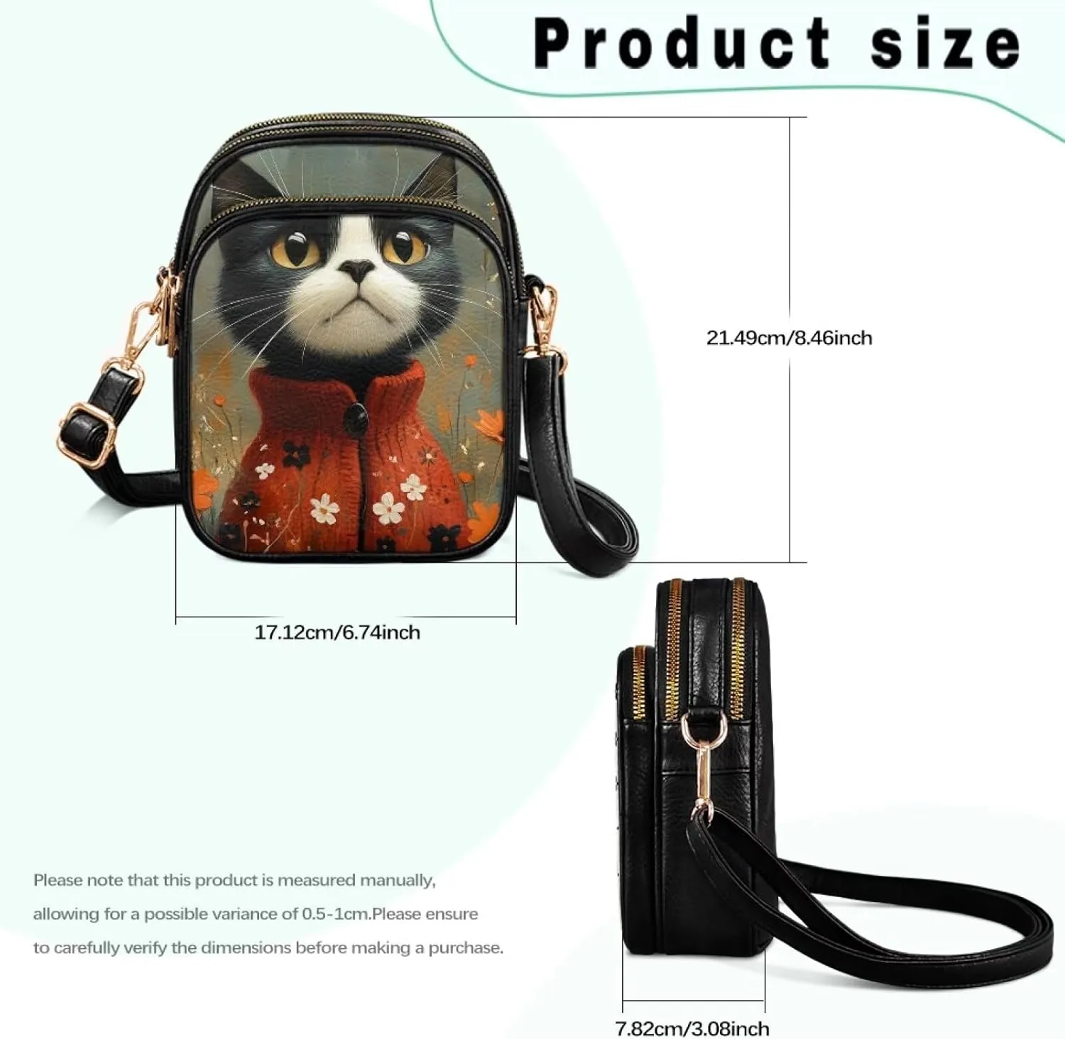 GIFTPUZZ Small Sling Bag for Women Cross Body Bag Leather Wallet for Women Work Travel Anti Theft