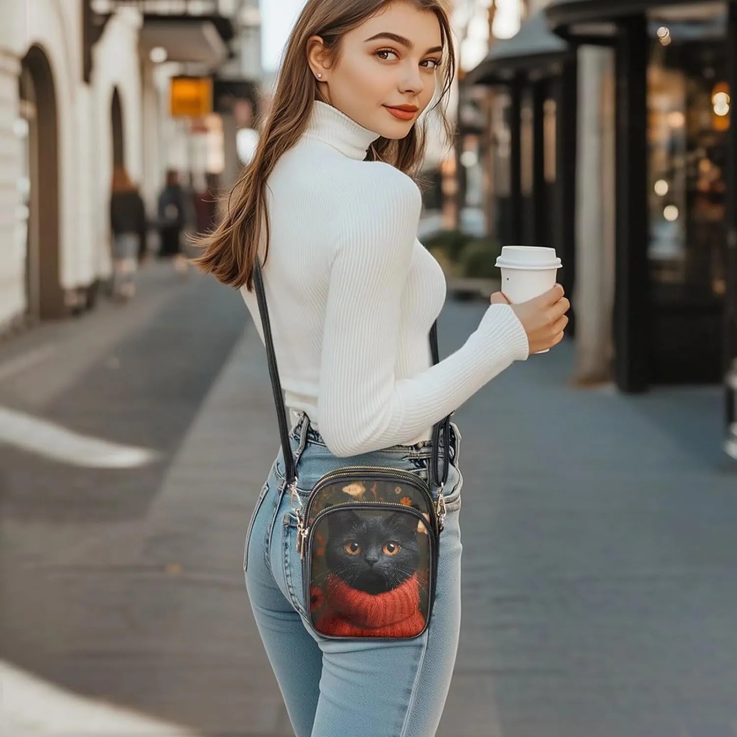 GIFTPUZZ Small Sling Bag for Women Cross Body Bag Leather Wallet for Women Work Travel Anti Theft