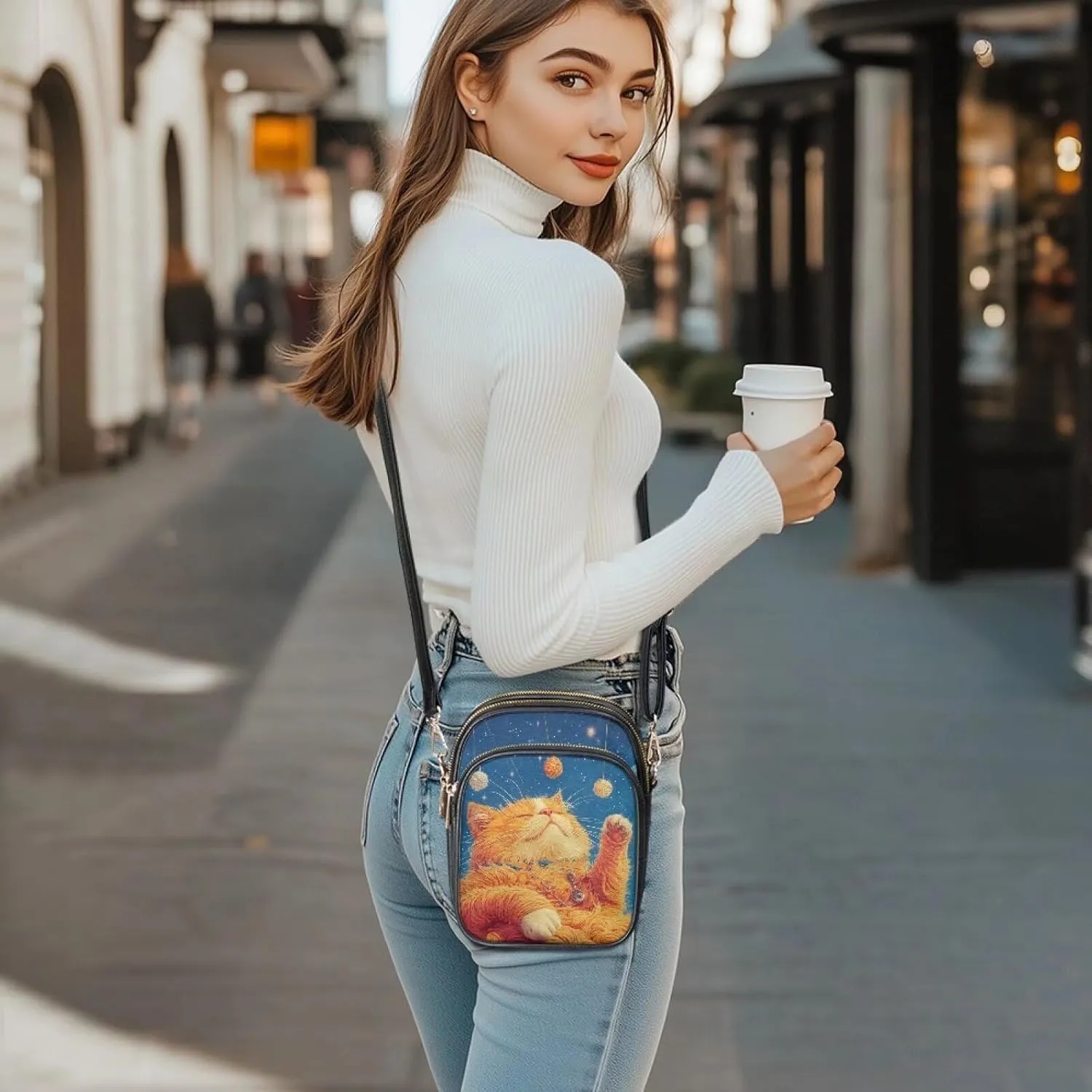 GIFTPUZZ Small Sling Bag for Women Cross Body Bag Leather Wallet for Women Work Travel Anti Theft