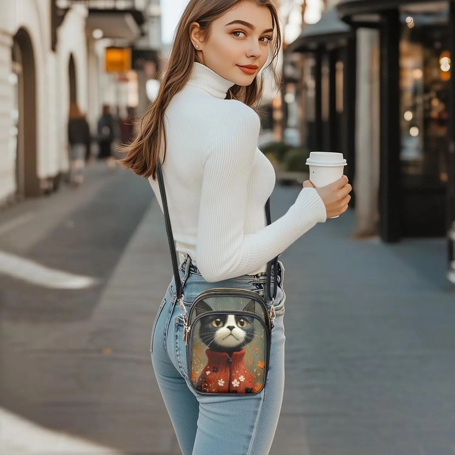 GIFTPUZZ Small Sling Bag for Women Cross Body Bag Leather Wallet for Women Work Travel Anti Theft