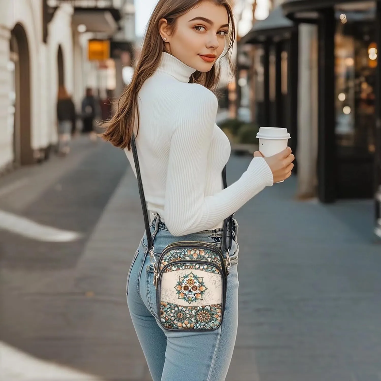 GIFTPUZZ Small Sling Bag for Women Cross Body Bag Leather Wallet for Women Work Travel Anti Theft