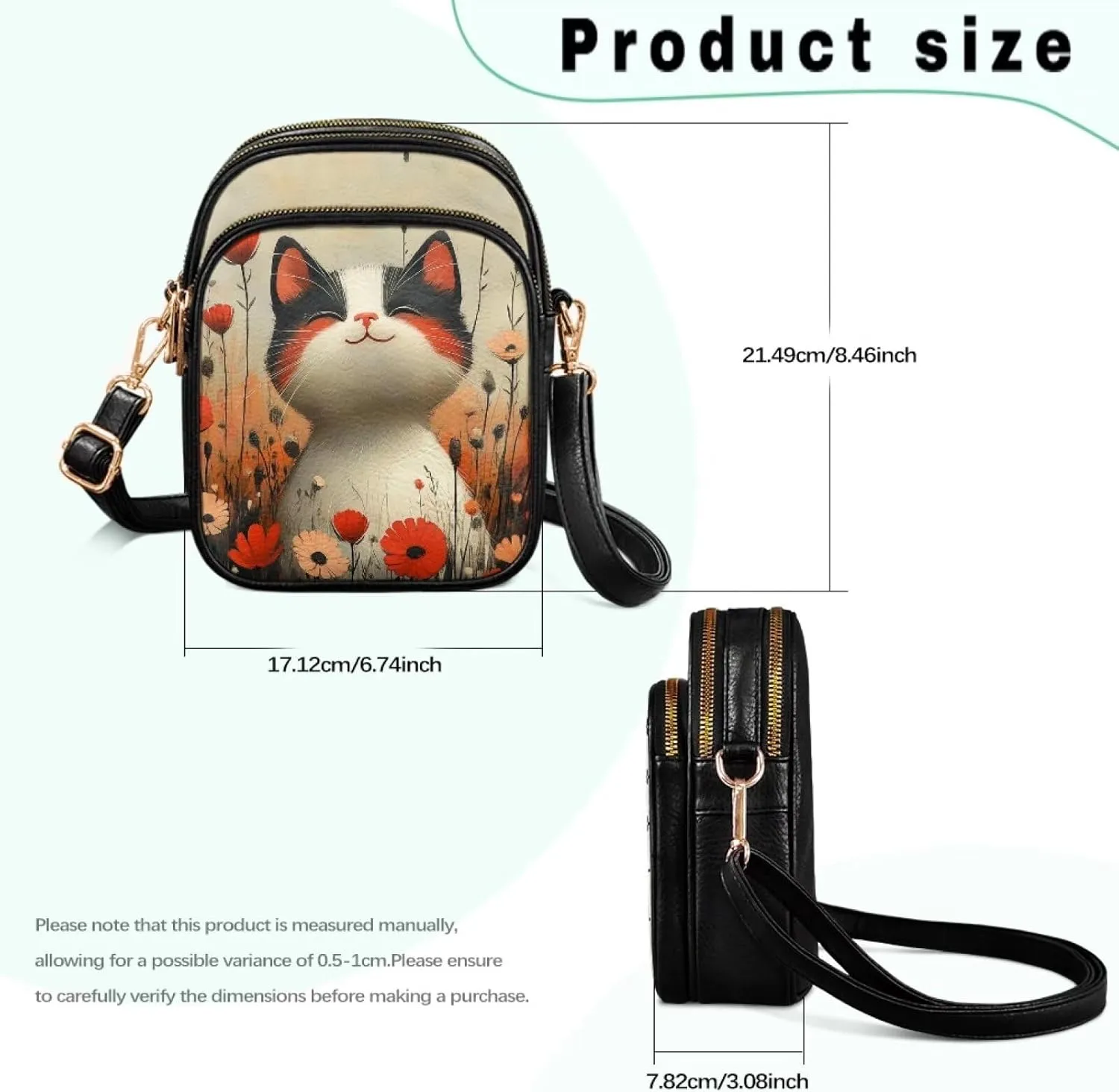 GIFTPUZZ Small Sling Bag for Women Cross Body Bag Leather Wallet for Women Work Travel Anti Theft