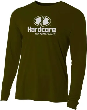 Hardcore Men's Long Sleeve Loose Fit Rash Guard Surf Shirt for Water Sports | Lightweight, Quick-Dry Swimwear