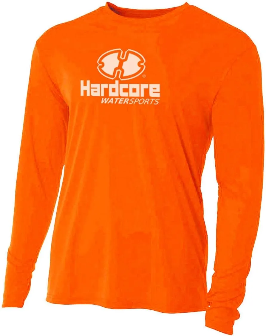 Hardcore Men's Long Sleeve Loose Fit Rash Guard Surf Shirt for Water Sports | Lightweight, Quick-Dry Swimwear
