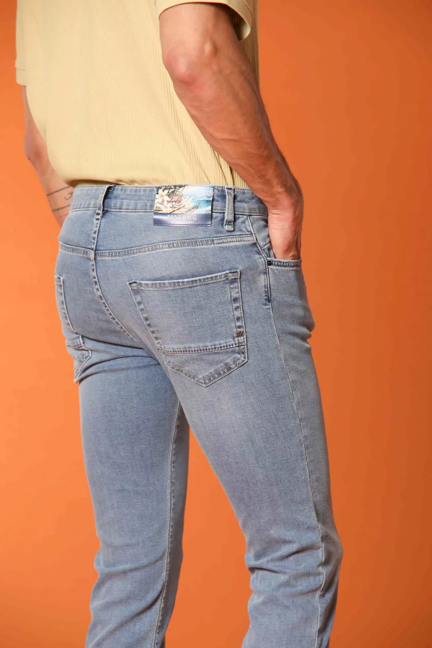 Harris 5 Tasche pantalone uomo denim con stampa interna safari slim fit