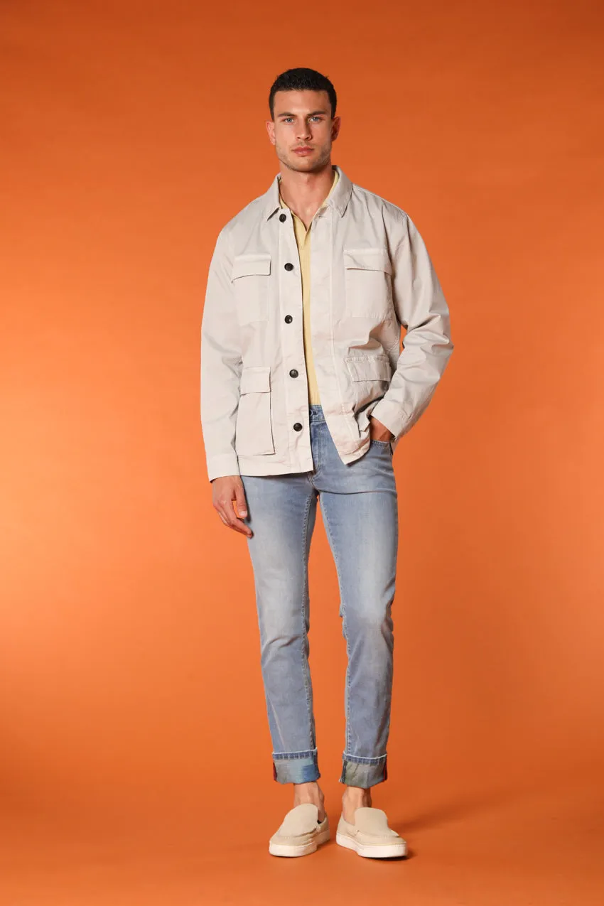 Harris 5 Tasche pantalone uomo denim con stampa interna safari slim fit
