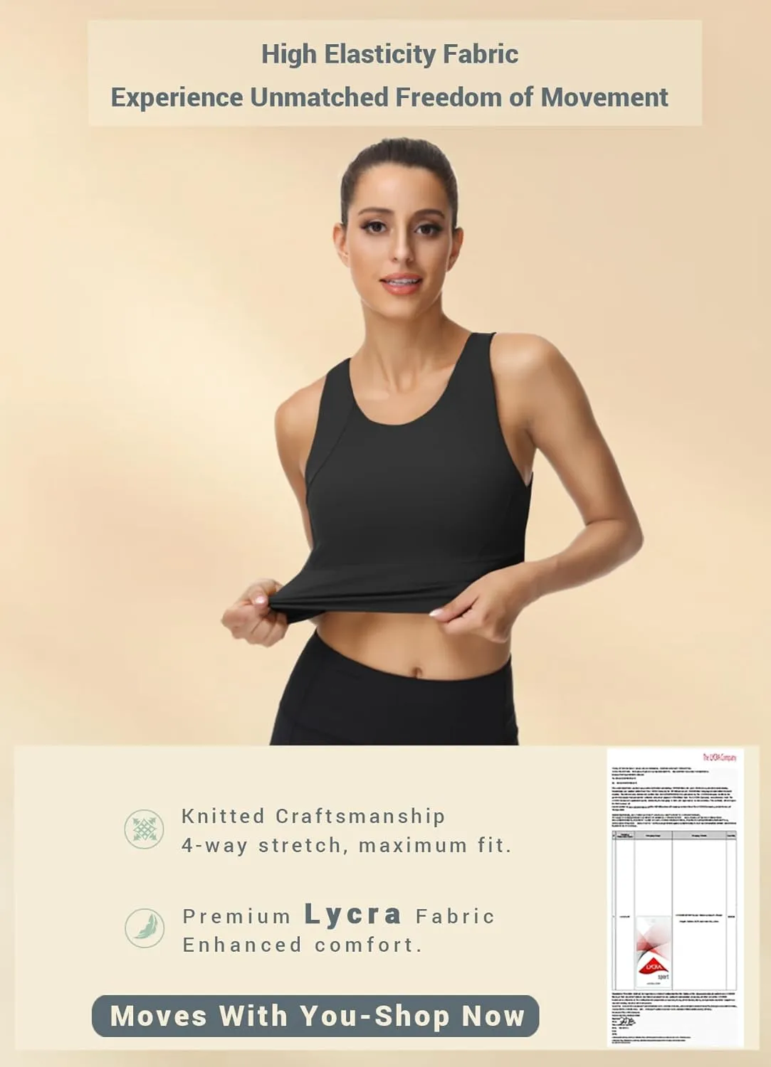 High Neck Sports Bra for Women Longline Full Coverage Sports Bras Medium Impact Padded Workout Crop Tops for Yoga Gym