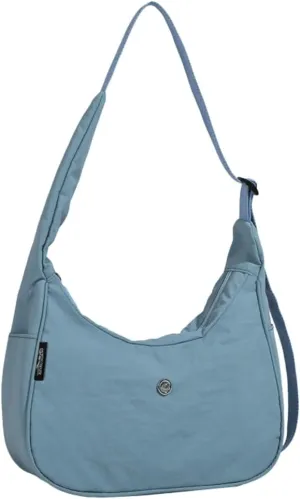 Hobo Handbag for Women Casual Nylon Messenger Bag Trendy Purse Crescent Y2K Soft Lightweight Shoulder Crossbody Bag