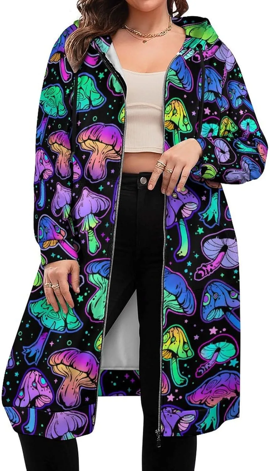 Hoodies for Women Oversized Full Zip Hooded Sweatshirt Casual Long Sleeve Fall Jacket Coat 2024