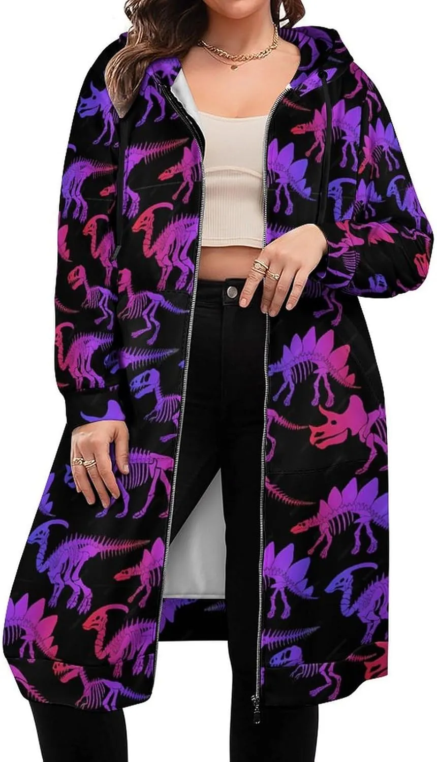 Hoodies for Women Oversized Full Zip Hooded Sweatshirt Casual Long Sleeve Fall Jacket Coat 2024