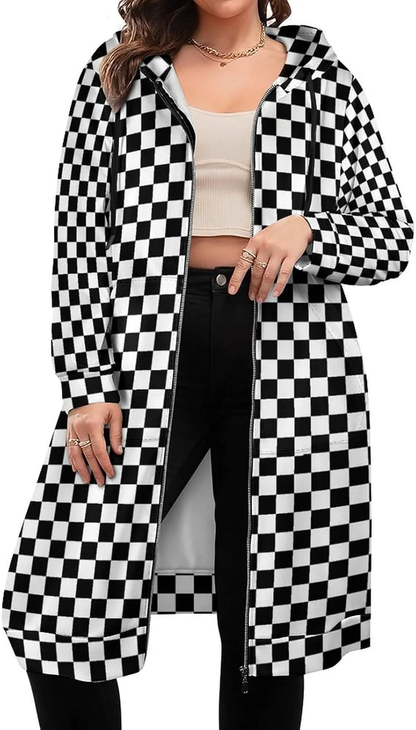 Hoodies for Women Oversized Full Zip Hooded Sweatshirt Casual Long Sleeve Fall Jacket Coat 2024